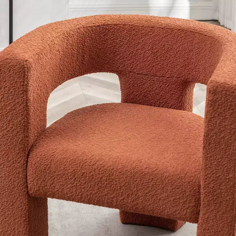 Ensemble de 2 fauteuils rembourrés en tissu bouclette à accoudoirs carrés de 71 cm de large - Kinwell