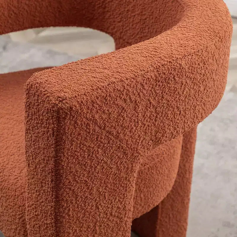 Ensemble de 2 fauteuils rembourrés en tissu bouclette à accoudoirs carrés de 71 cm de large - Kinwell