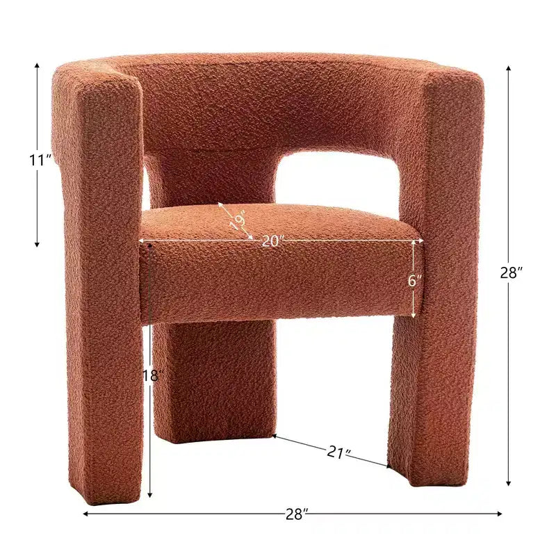 Ensemble de 2 fauteuils rembourrés en tissu bouclette à accoudoirs carrés de 71 cm de large - Kinwell