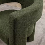 Ensemble de 2 fauteuils rembourrés en tissu bouclette à accoudoirs carrés de 71 cm de large - Kinwell