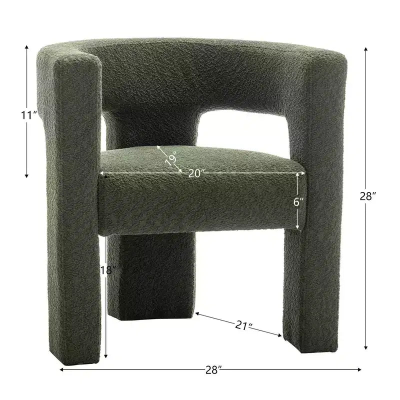 Ensemble de 2 fauteuils rembourrés en tissu bouclette à accoudoirs carrés de 71 cm de large - Kinwell