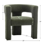 Ensemble de 2 fauteuils rembourrés en tissu bouclette à accoudoirs carrés de 71 cm de large - Kinwell