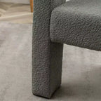 Ensemble de 2 fauteuils rembourrés en tissu bouclette à accoudoirs carrés de 71 cm de large - Kinwell