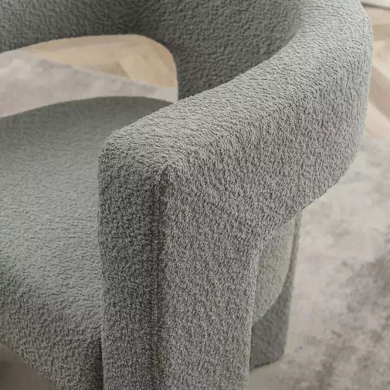 Ensemble de 2 fauteuils rembourrés en tissu bouclette à accoudoirs carrés de 71 cm de large - Kinwell