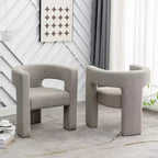 Ensemble de 2 fauteuils rembourrés en tissu bouclette à accoudoirs carrés de 71 cm de large - Kinwell