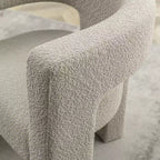 Ensemble de 2 fauteuils rembourrés en tissu bouclette à accoudoirs carrés de 71 cm de large - Kinwell