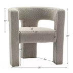 Ensemble de 2 fauteuils rembourrés en tissu bouclette à accoudoirs carrés de 71 cm de large - Kinwell
