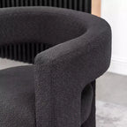 Ensemble de 2 fauteuils rembourrés en tissu bouclette à accoudoirs carrés de 71 cm de large - Kinwell