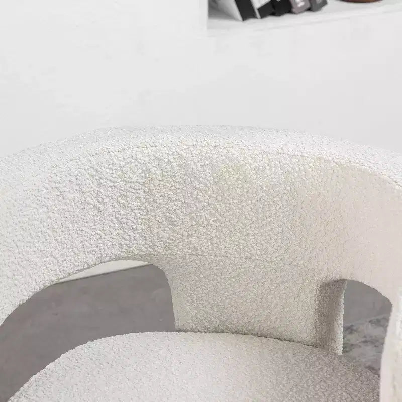 Ensemble de 2 fauteuils rembourrés en tissu bouclette à accoudoirs carrés de 71 cm de large - Kinwell