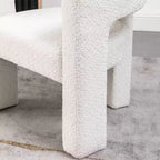Ensemble de 2 fauteuils rembourrés en tissu bouclette à accoudoirs carrés de 71 cm de large - Kinwell