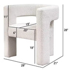 Ensemble de 2 fauteuils rembourrés en tissu bouclette à accoudoirs carrés de 71 cm de large - Kinwell