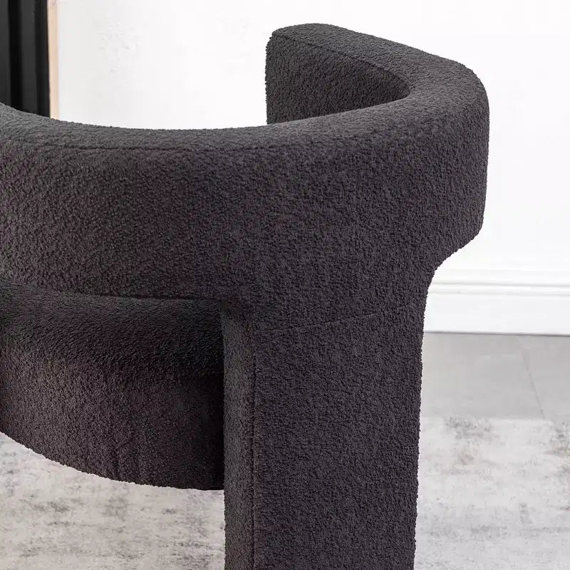 Ensemble de 2 fauteuils rembourrés en tissu bouclette à accoudoirs carrés de 71 cm de large - Kinwell