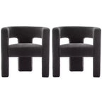 Set of 2 28 Wide Boucle Upholstered Square Armchair - Kinwell