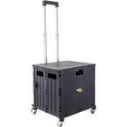dbest products Quik Cart 360 Four Wheeled Rolling Crate With Seat & Heavy Duty Collapsible Basket