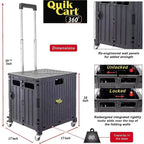 dbest products Quik Cart 360 Chariot de courses pliable à quatre roues avec siège et panier pliable robuste