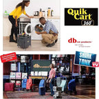 dbest products Quik Cart 360 Chariot de courses pliable à quatre roues avec siège et panier pliable robuste