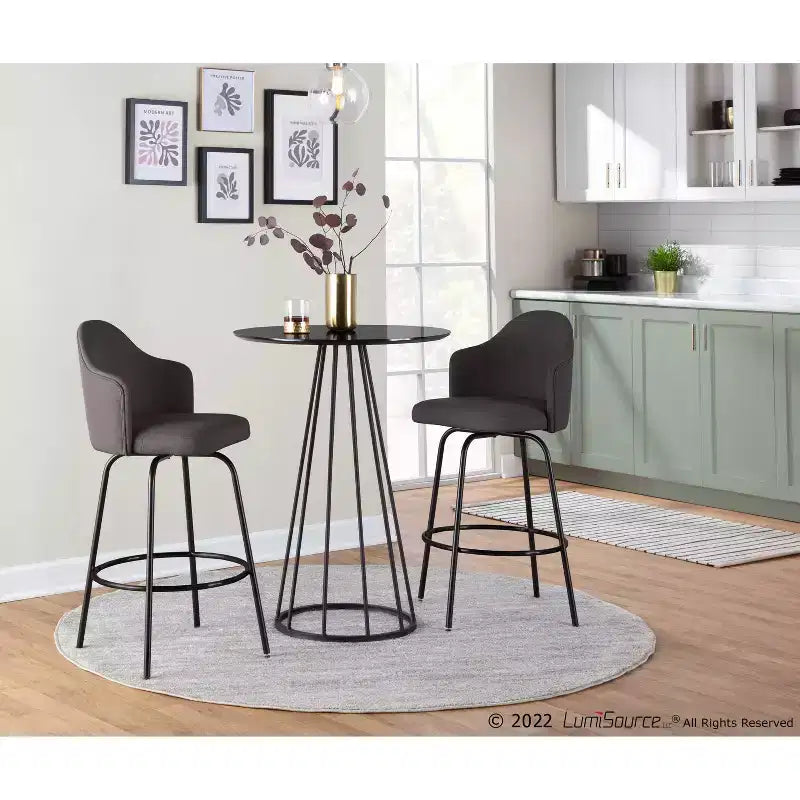 Lot de 2 tabourets de bar à hauteur de comptoir Ahoy en polyester/métal – LumiSource