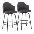Set of 2 Ahoy Polyester/Metal Counter Height Barstools - LumiSource