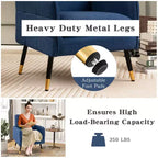Fauteuil d'appoint en tissu Costway, style moderne, avec pieds en métal massif, coloris bleu/gris/blanc