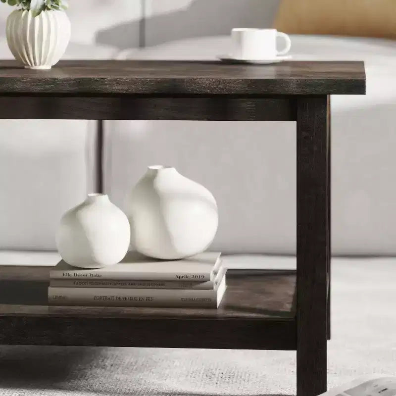 Table basse en bois massif style fermier Jasper de Flash Furniture avec accents entrecroisés traditionnels