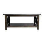 Table basse en bois massif style fermier Jasper de Flash Furniture avec accents entrecroisés traditionnels