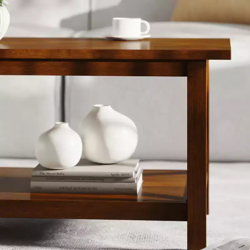 Table basse en bois massif style fermier Jasper de Flash Furniture avec accents entrecroisés traditionnels