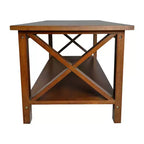 Table basse en bois massif style fermier Jasper de Flash Furniture avec accents entrecroisés traditionnels