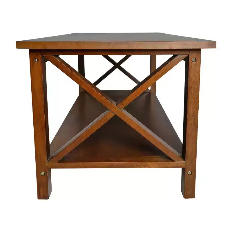 Table basse en bois massif style fermier Jasper de Flash Furniture avec accents entrecroisés traditionnels