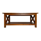 Table basse en bois massif style fermier Jasper de Flash Furniture avec accents entrecroisés traditionnels