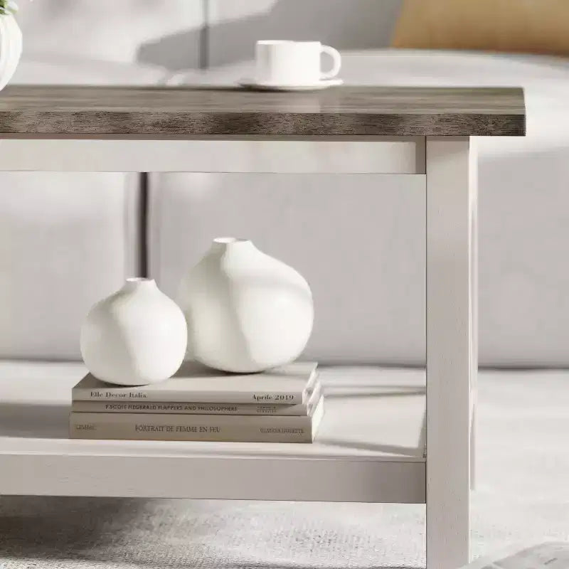 Table basse en bois massif style fermier Jasper de Flash Furniture avec accents entrecroisés traditionnels