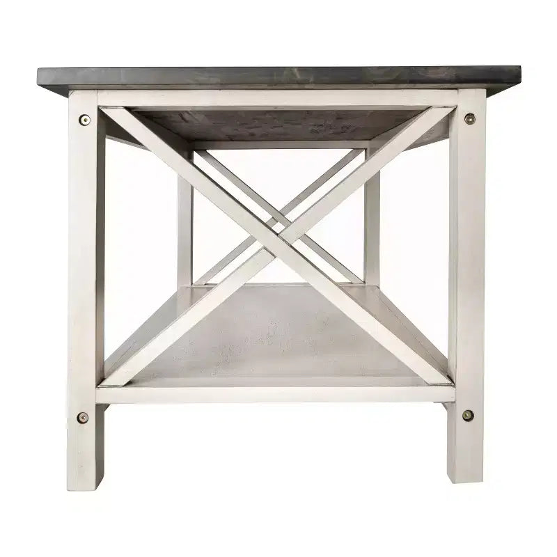 Table basse en bois massif style fermier Jasper de Flash Furniture avec accents entrecroisés traditionnels