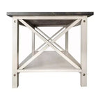 Table basse en bois massif style fermier Jasper de Flash Furniture avec accents entrecroisés traditionnels