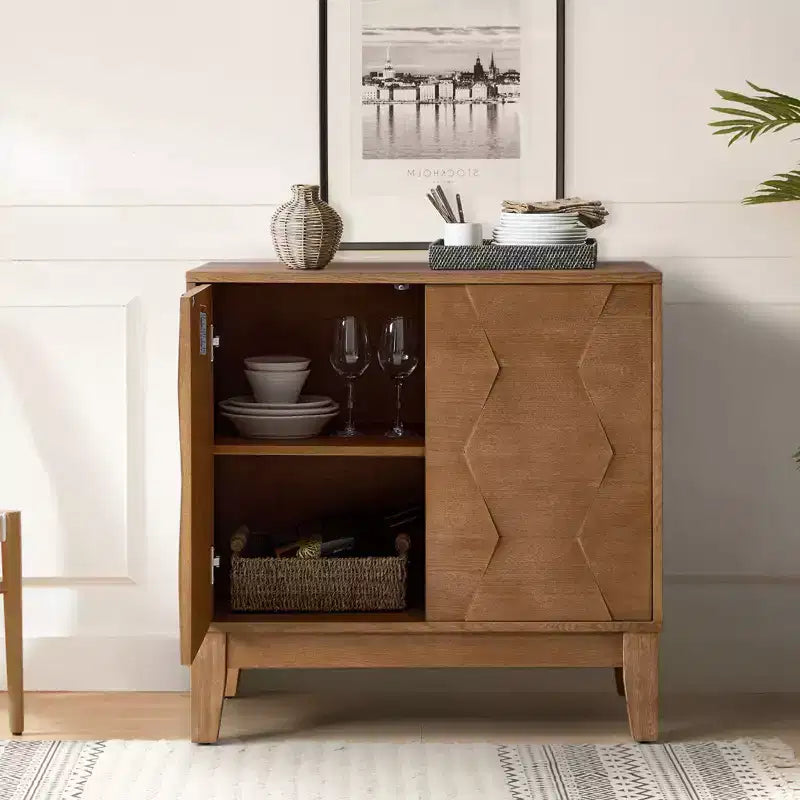 Meuble d'appoint Lucinda 76 cm de hauteur avec 2 portes et étagères réglables | HULALA HOME