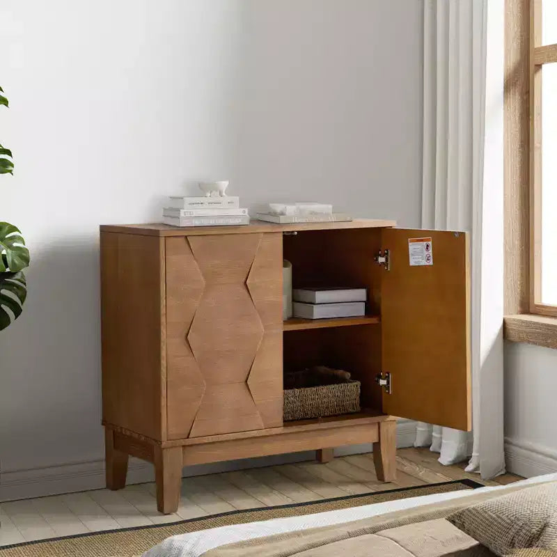 Meuble d'appoint Lucinda 76 cm de hauteur avec 2 portes et étagères réglables | HULALA HOME
