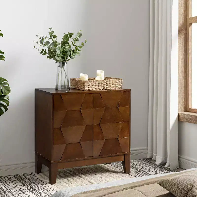 Meuble d'appoint Lucinda 76 cm de hauteur avec 2 portes et étagères réglables | HULALA HOME