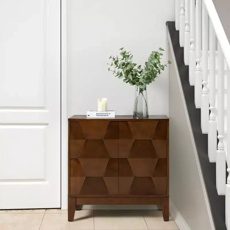 Meuble d'appoint Lucinda 76 cm de hauteur avec 2 portes et étagères réglables | HULALA HOME