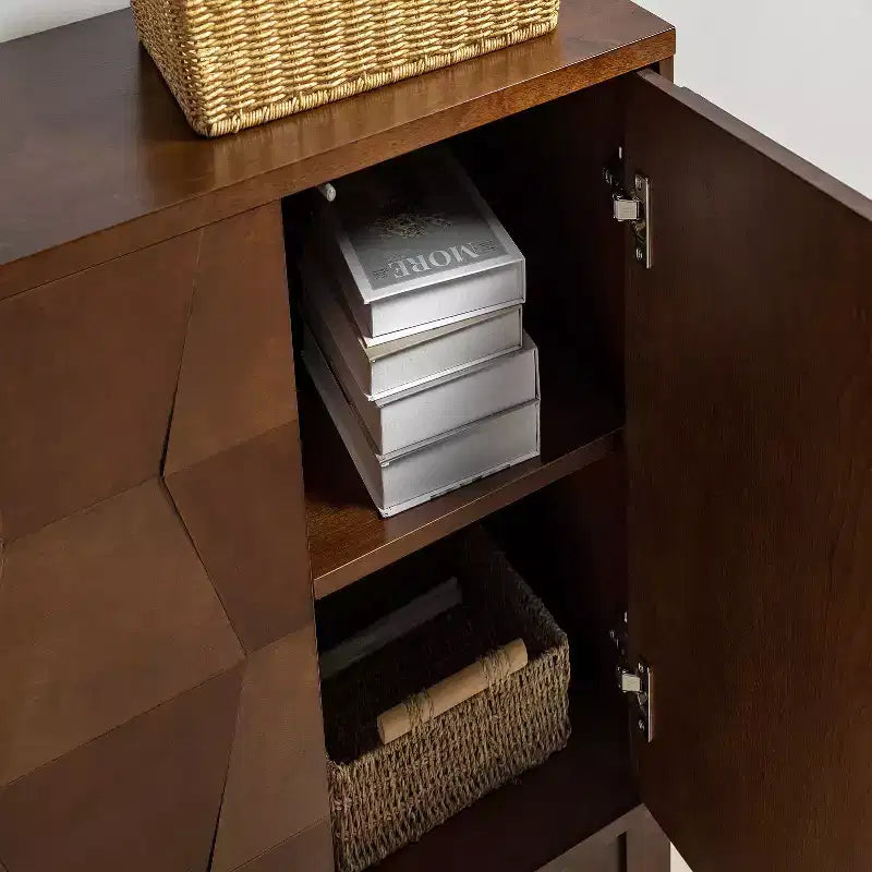 Meuble d'appoint Lucinda 76 cm de hauteur avec 2 portes et étagères réglables | HULALA HOME