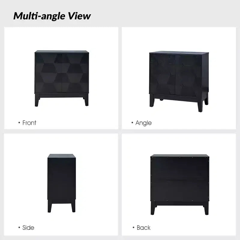 Meuble d'appoint Lucinda 76 cm de hauteur avec 2 portes et étagères réglables | HULALA HOME