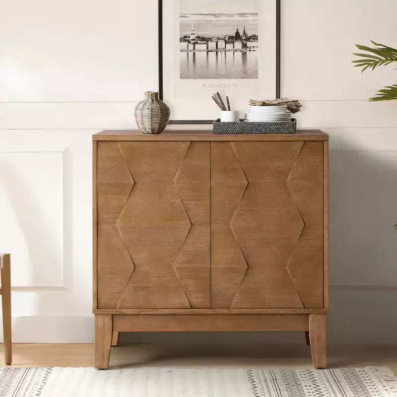 Meuble d'appoint Lucinda 76 cm de hauteur avec 2 portes et étagères réglables | HULALA HOME