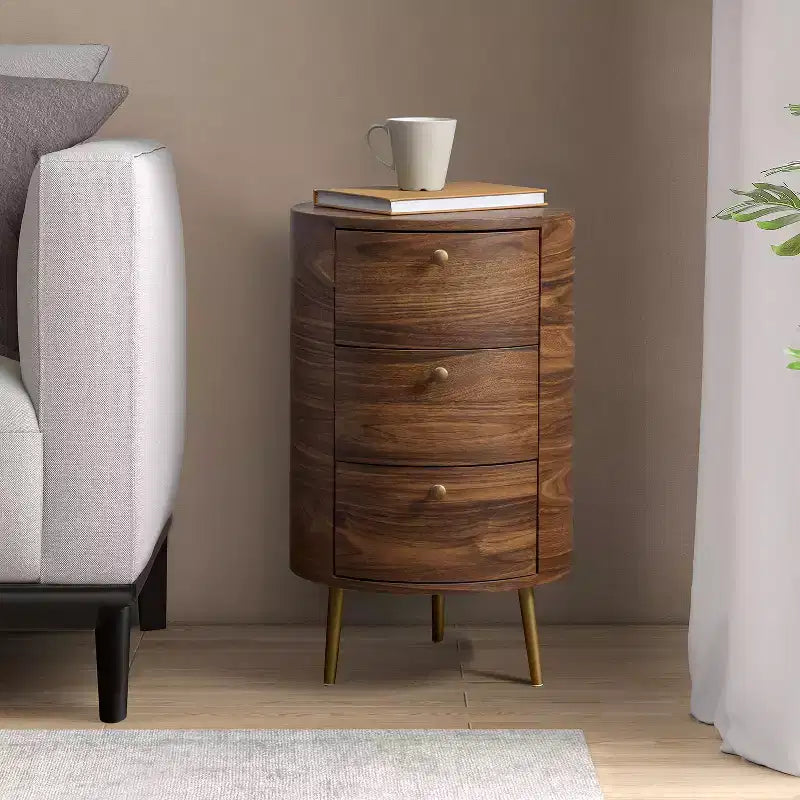 Meuble de rangement de bout de canapé Maddalena 26'' de haut avec 3 tiroirs | KARAT HOME