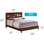 Lit plateforme complet Passion Furniture Burlington avec étagères de rangement