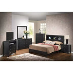 Lit plateforme complet Passion Furniture Burlington avec étagères de rangement