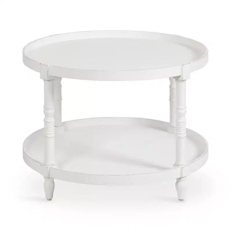 Table basse ronde en bois Kate and Laurel Bellport, 29x29x21, Blanc