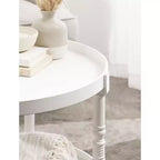 Table basse ronde en bois Kate and Laurel Bellport, 29x29x21, Blanc