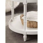 Table basse ronde en bois Kate and Laurel Bellport, 29x29x21, Blanc