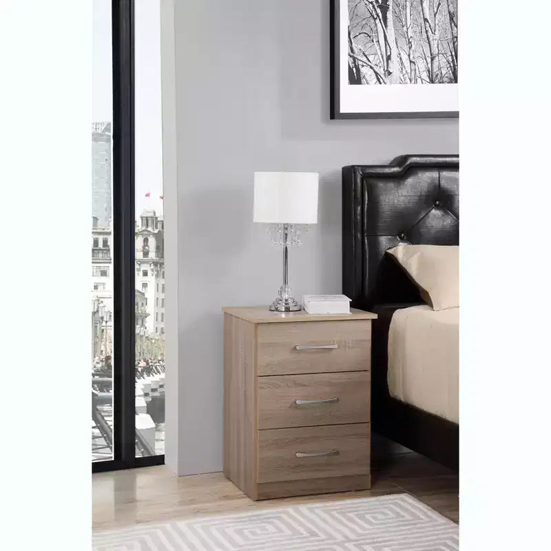 Table de chevet Passion Furniture Boston à 3 tiroirs (61 cm H x 46 cm L x 41 cm P)