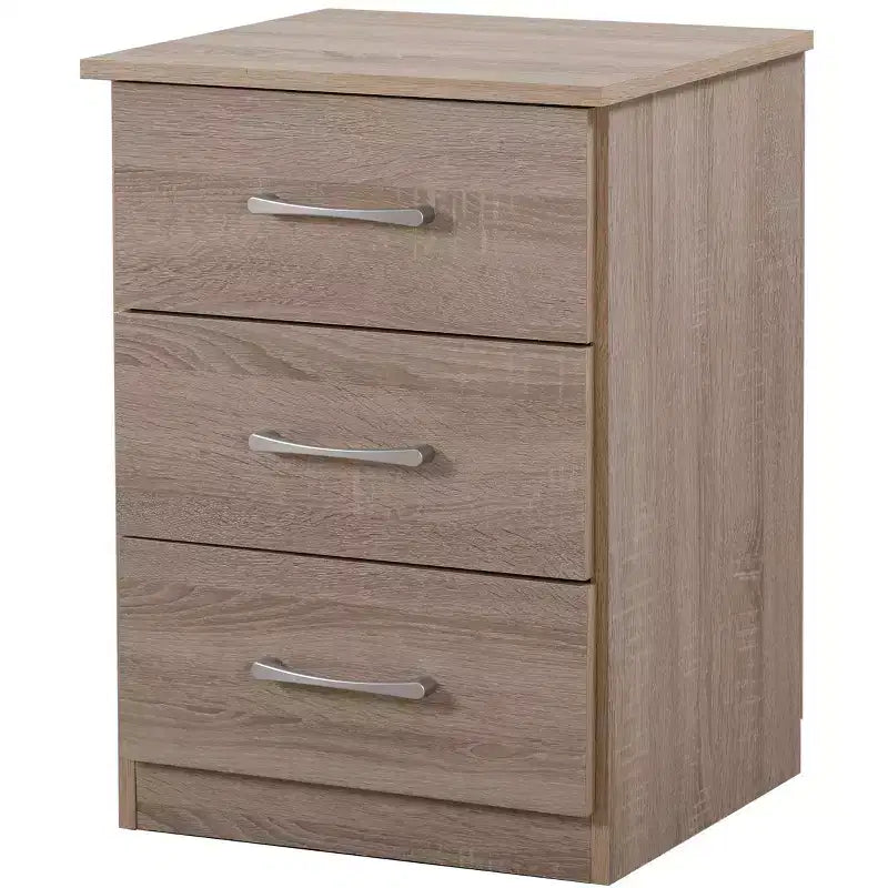 Table de chevet Passion Furniture Boston à 3 tiroirs (61 cm H x 46 cm L x 41 cm P)