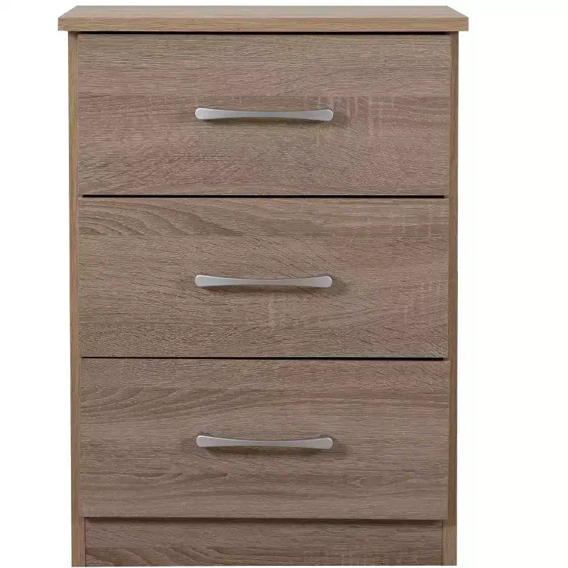 Table de chevet Passion Furniture Boston à 3 tiroirs (61 cm H x 46 cm L x 41 cm P)