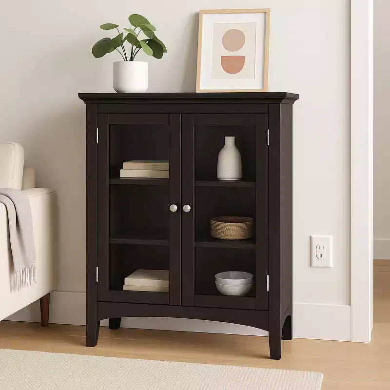 Meuble de rangement autoportant Madison Teamson Home avec portes vitrées