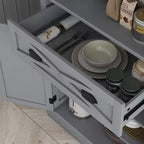 HOMCOM Meuble de Rangement sur Pied Moderne de Style Ferme, Armoire de Cuisine avec 4 Portes, 6 Niveaux, 1 Tiroir et 4 Étagères Réglables